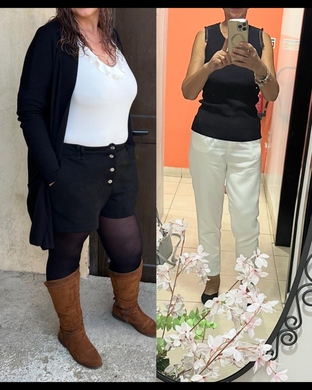 Resultado antes e depois de uma aluna